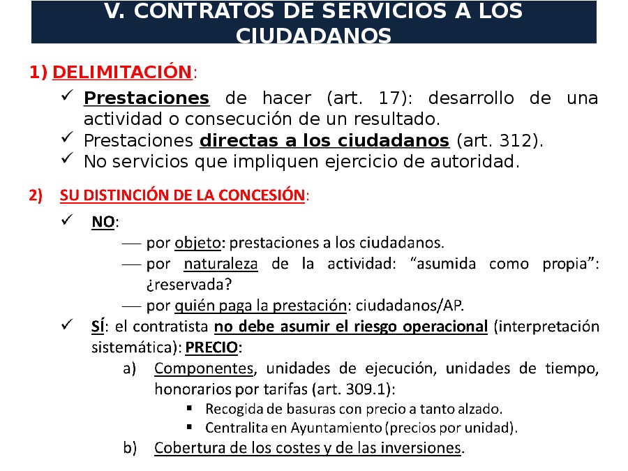 A concesión de servizos e o contrato de servizos aos cidadáns 